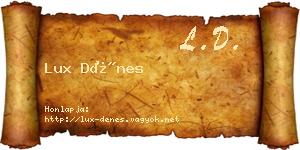 Lux Dénes névjegykártya